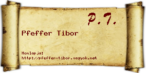 Pfeffer Tibor névjegykártya